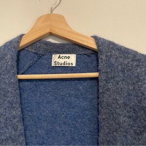 Acne Studios Blue Wool Raya Mohair Cardigan, Size Medium